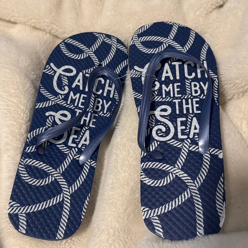 Source Unknown Blue Flip Flop Sandals - Picture 1 of 4